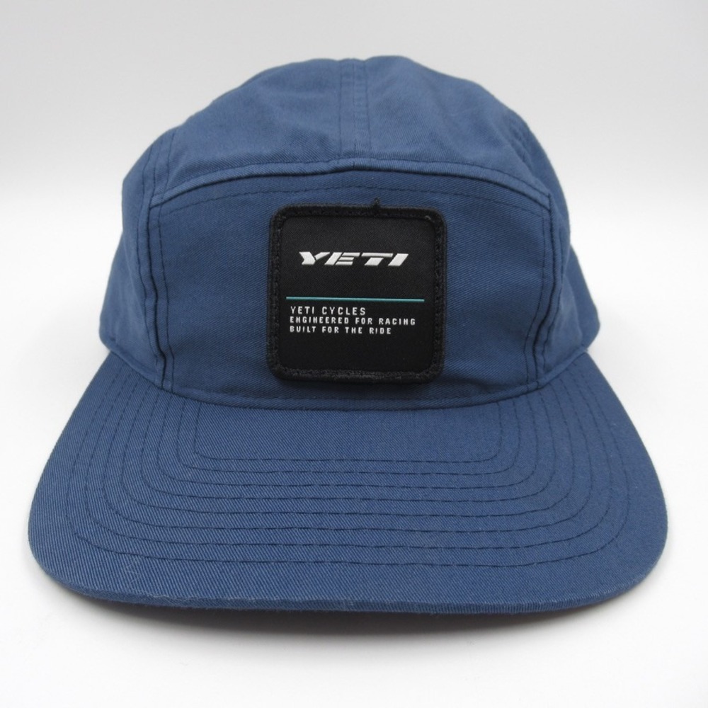 YETI Cycles Hat Mens OS Blue 5 Panel Camp Cap Adjustable Strap C19//CT 917